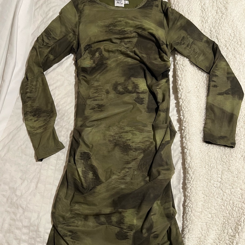 Princess Polly Forest Green Long Sleeve Dress